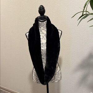 bebe Black Faux Fur Scarf